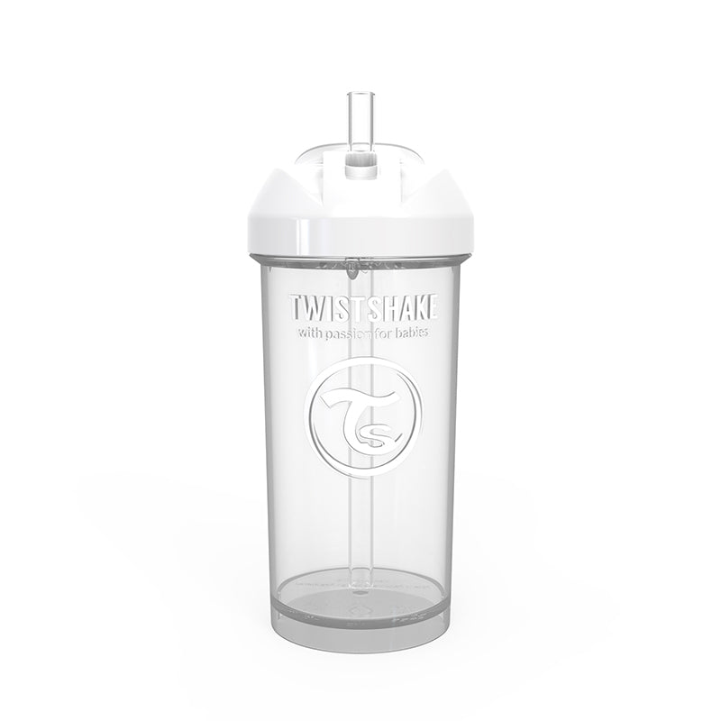 Twistshake® Lonček s slamico 360ml (12+m) White Twistshake