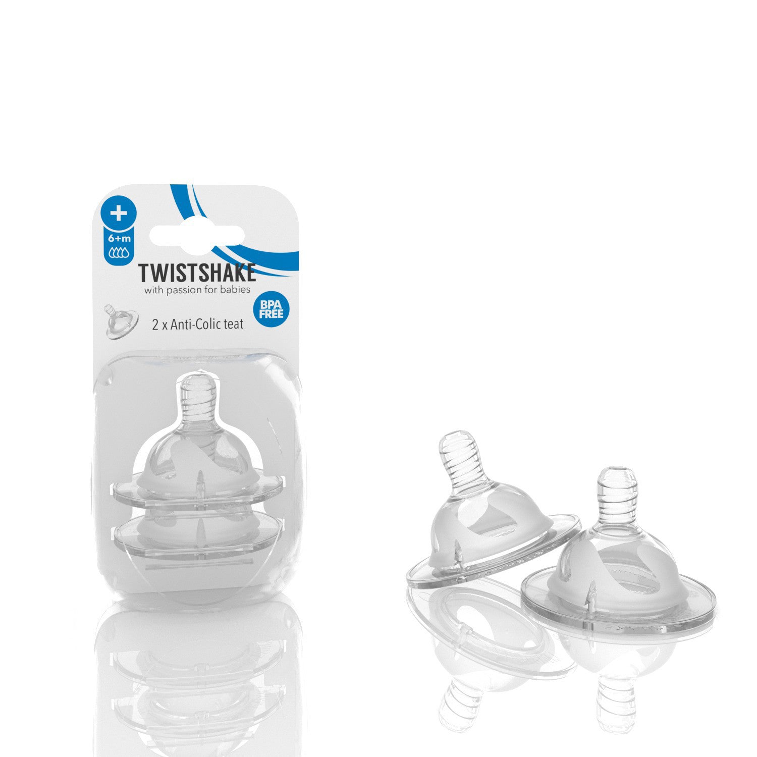 Twistshake® 2x Cucelj Anti-Colic za stekleničko Plus (6 M +) Twistshake