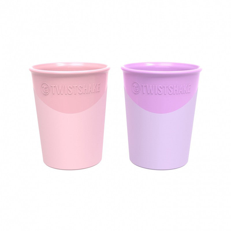 Twistshake® 2x Kozarček Pastel Pink&Purple 170ml (6+m) Twistshake