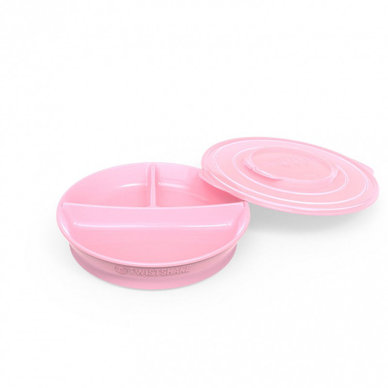 Twistshake® Deljeni krožnik 210ml+2x90ml (6+m) Pastel Pink Twistshake