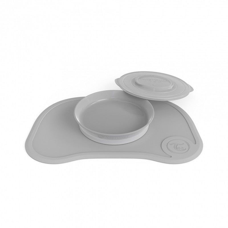 Twistshake® Podloga + Krožnik 430ml Pastel Grey Twistshake