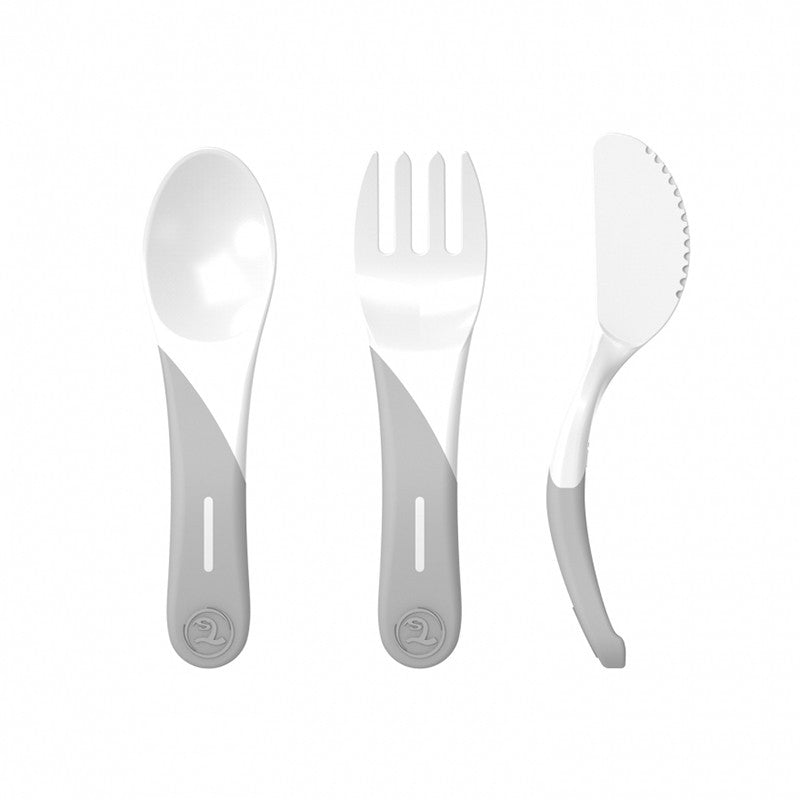 Twistshake® Začetni jedilni pribor (6+m) White Twistshake
