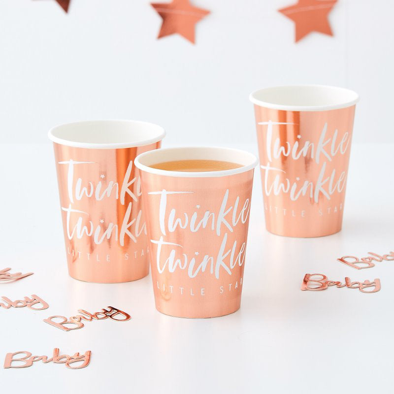 Ginger Ray® Papirnati kozarčki Twinkle Twinkle 8 kosov Ginger Ray