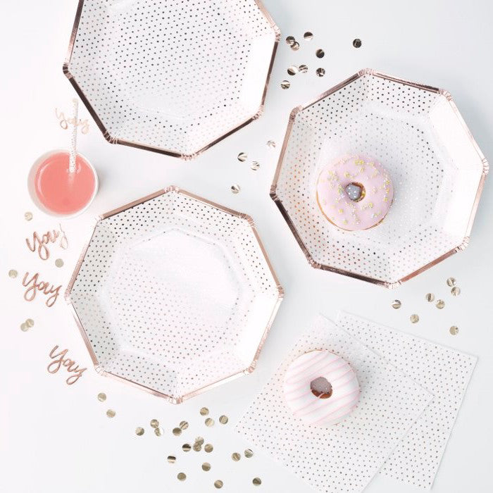 Ginger Ray® Papirnati krožniki Rose Gold 8 kosov Ginger Ray