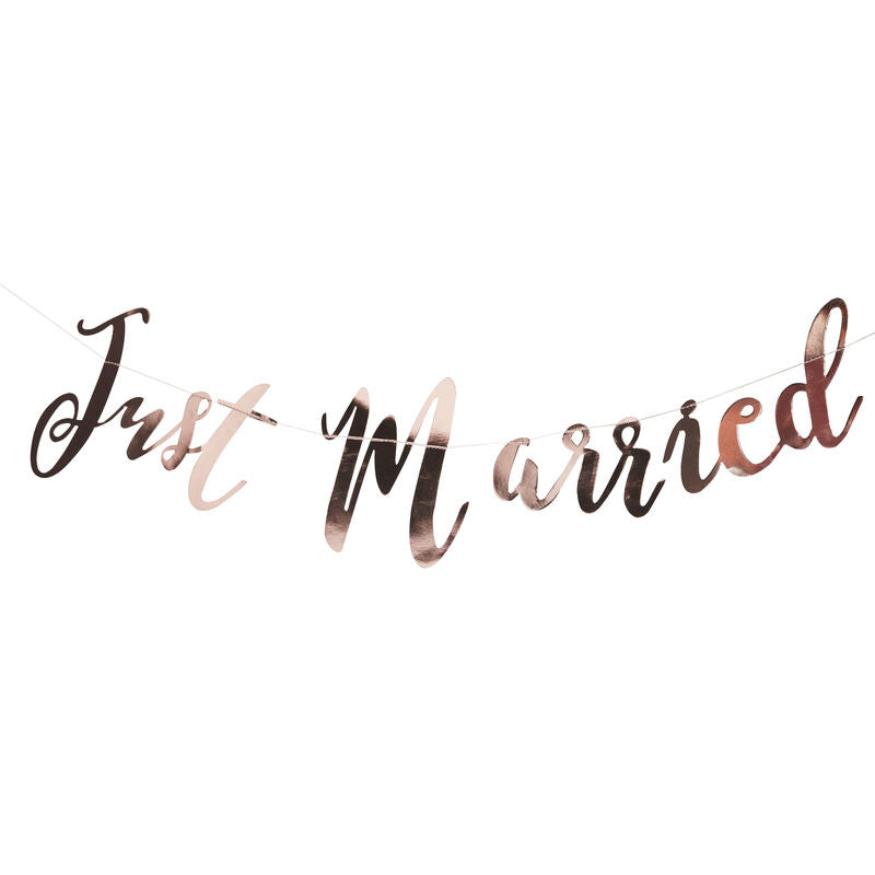 Ginger Ray® Viseči napis Rose Gold Just Married Ginger Ray
