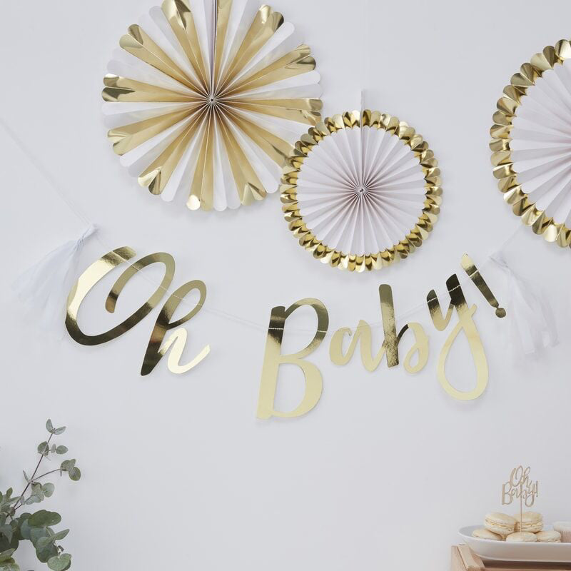 Ginger Ray® Viseči napis Gold Oh Baby! Ginger Ray