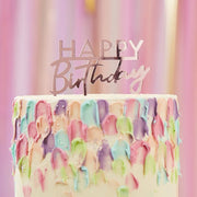 Ginger Ray® Okrasek za torto Pink Happy Birthday Ginger Ray