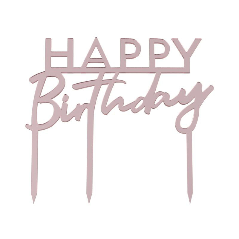 Ginger Ray® Okrasek za torto Pink Happy Birthday Ginger Ray