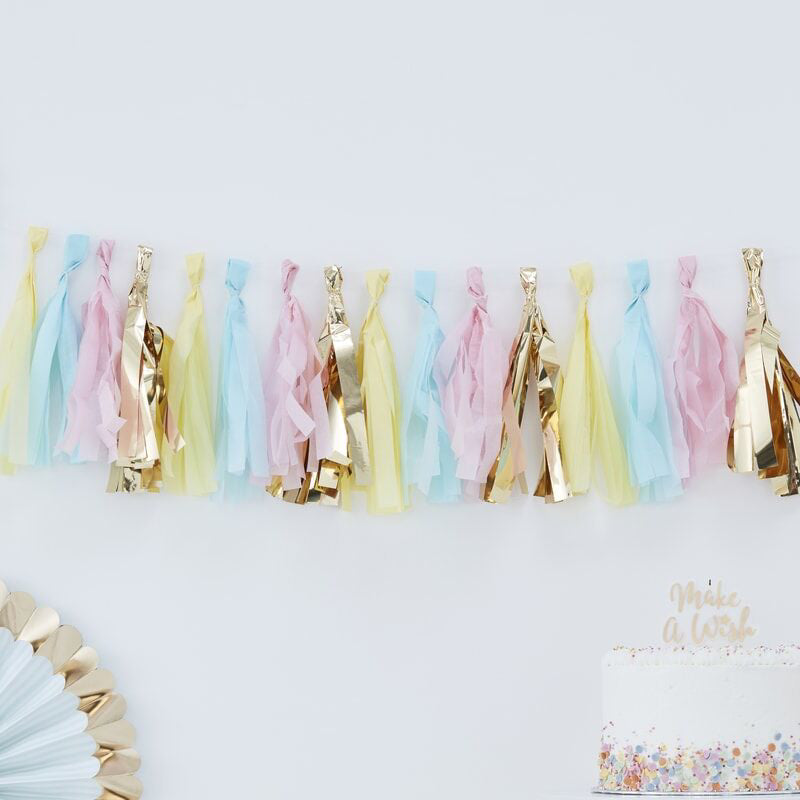 Ginger Ray® Pom Pom Gerlanda Pastel & Gold Ginger Ray