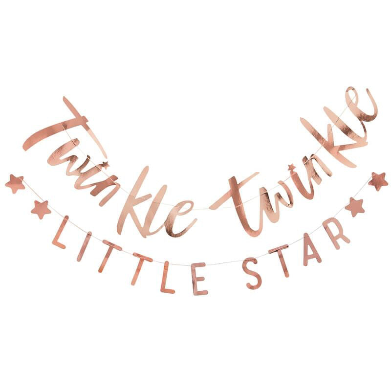 Ginger Ray® Viseč napis Twinkle Twinkle Rose Gold Ginger Ray