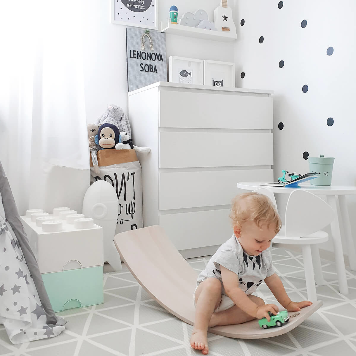 Kinderfeets® Deska za ravnotežje White Wash Kinderfeets
