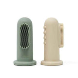 Mushie® Finger Toothbrush Cambridge Blue/ShiftingSand