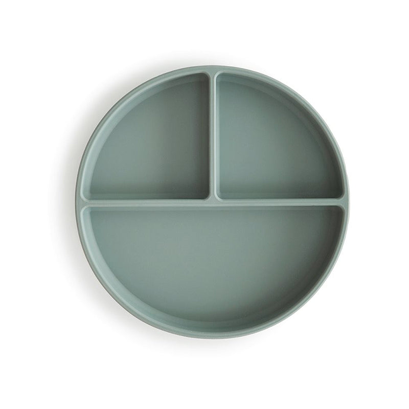 Mushie® Silikonski krožnik z vakumskim dnom Cambridge Blue Mushie