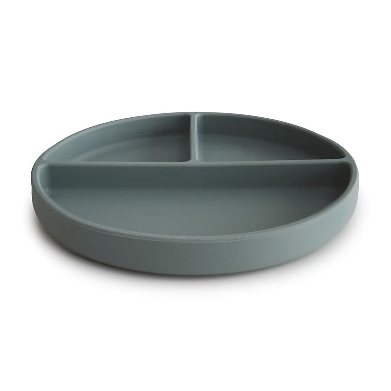 Mushie® Silikonski krožnik z vakumskim dnom Cambridge Blue Mushie
