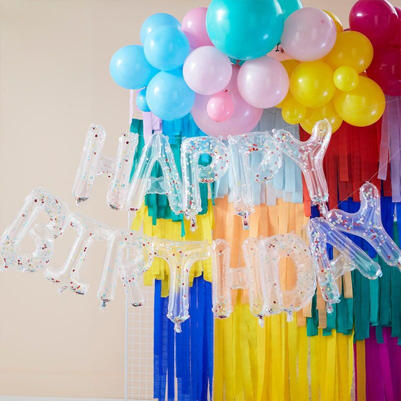 Ginger Ray® Napihljiv viseči napis Happy Birthday Mix It Up Rainbow Ginger Ray