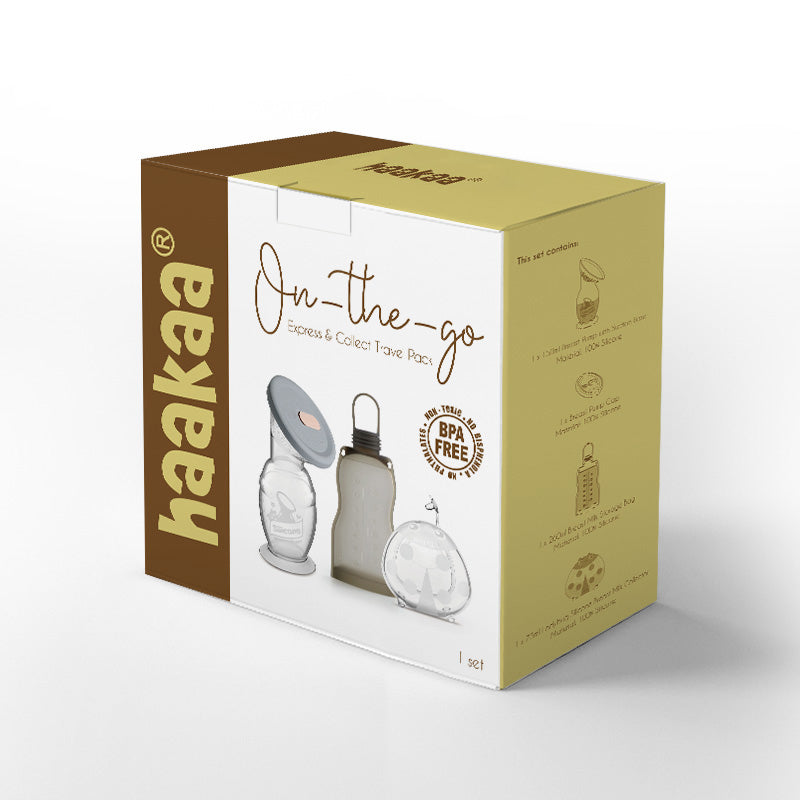 Haakaa® Silikonska črpalka 2.gen. 150ml + Set za na pot Haakaa