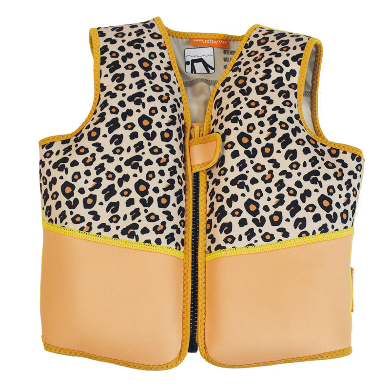 Swim Essentials® Jopič za učenje plavanja Beige Leopard (18-30 kg) Swim Essentials