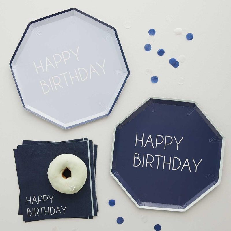Ginger Ray® Papirnati krožniki Happy Birthday 8 kosov Ginger Ray