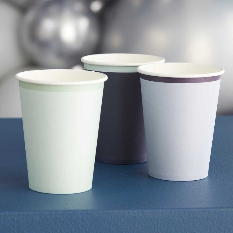 Ginger Ray® Papirnati kozarčki Navy, Blue&Mint 8 kosov Ginger Ray