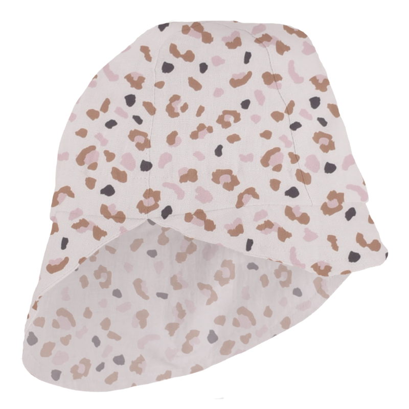 Swim Essentials® Klobuček z UV zaščito s podaljšano zaščito za vrat Kahki Leopard 0-12 M Swim Essentials
