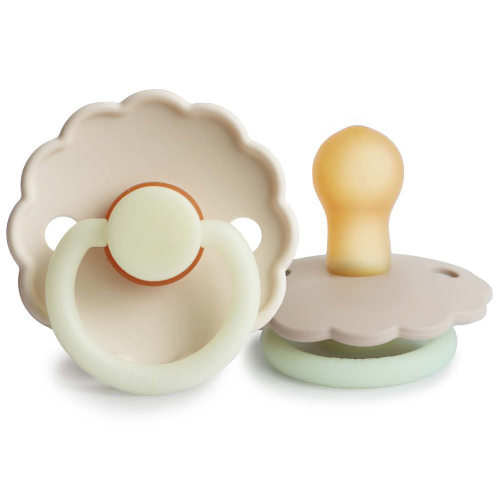 Frigg® Duda iz kavčuka Daisy Cream/Croissant Night 0-6 M FRIGG