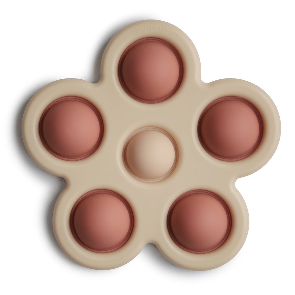 Mushie® Otroška igrača POP-IT Flower Rose/Blush/Shifting Sand Mushie
