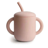 Mushie® Silicone Training Cup + Straw Blush
