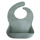 Mushie® Silicone Bib Cambridge Blue Confetti
