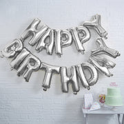 Ginger Ray® Baloni Happy Birthday Silver Ginger Ray