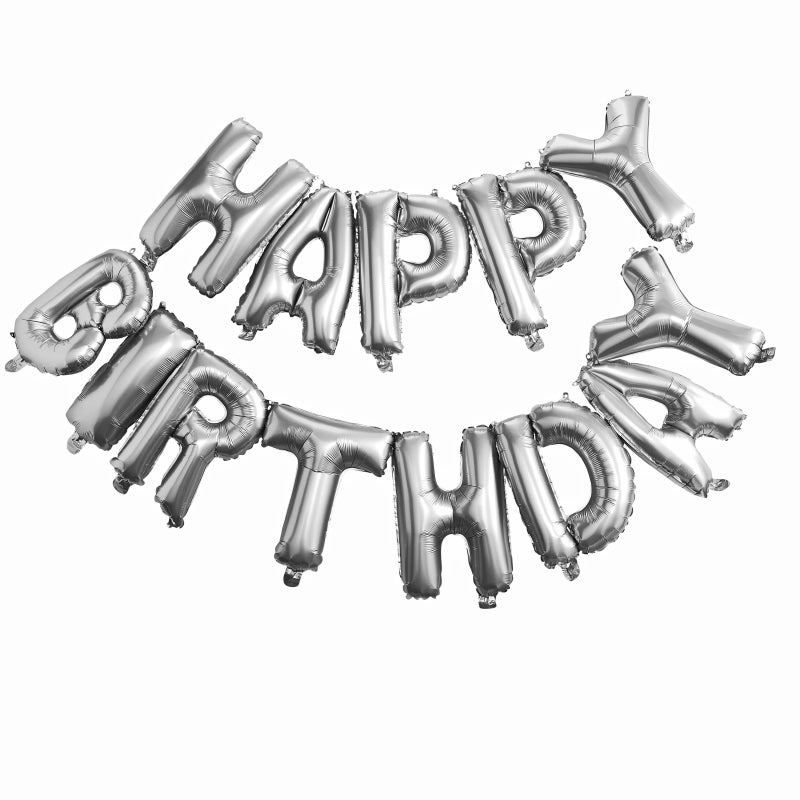 Ginger Ray® Baloni Happy Birthday Silver Ginger Ray