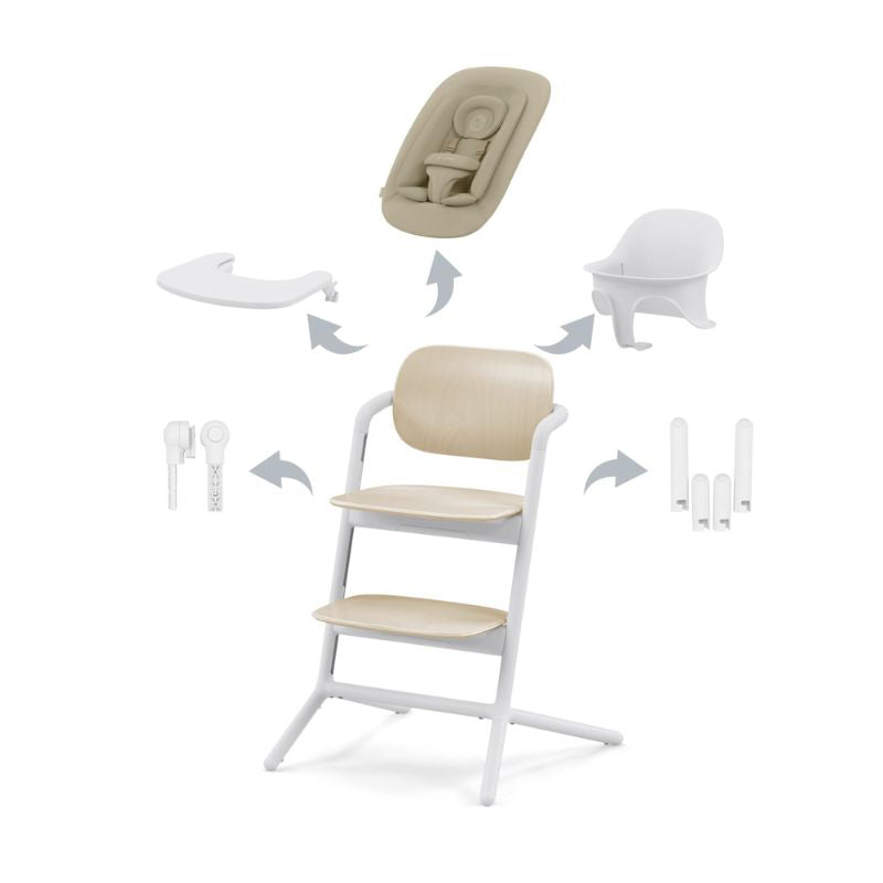 Cybex® Otroški stolček za hranjenje Lemo 4v1 Sand White Cybex