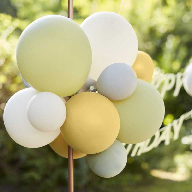 Ginger Ray® Napis Happy Birthday z baloni Green, Grey, Sand & Gold Chrome Ginger Ray