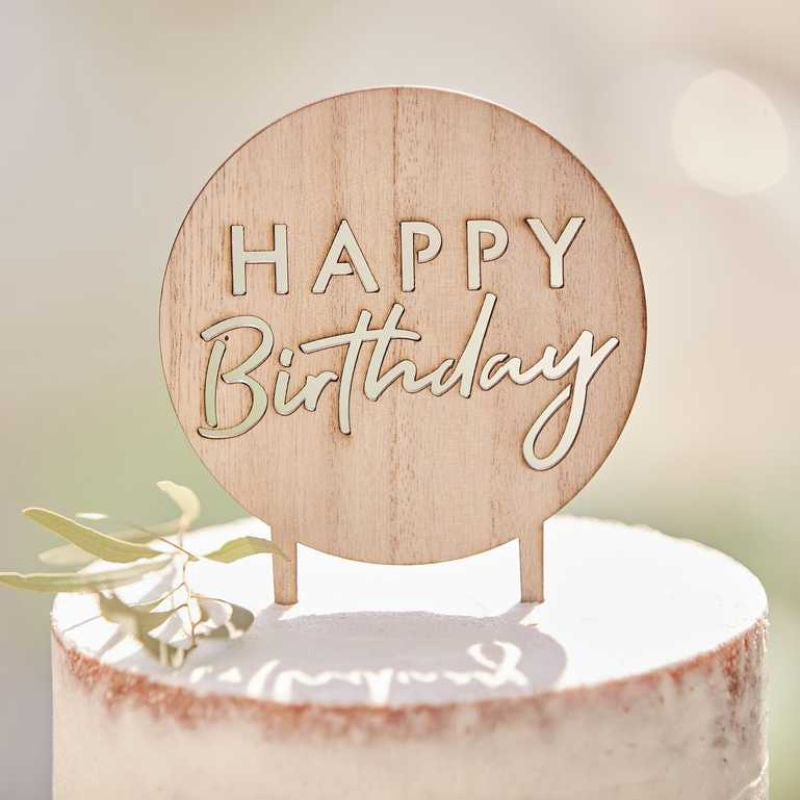 Ginger Ray® Leseni okrasek za torto Happy Birthday Ginger Ray