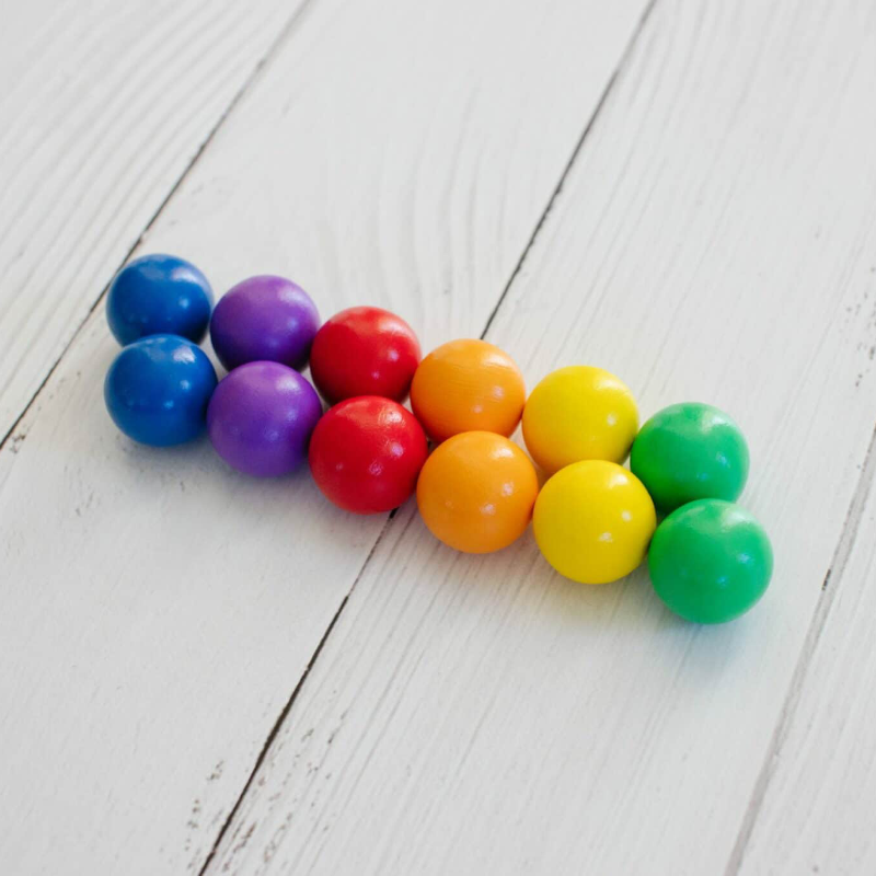 Connetix® Lesene žogice Rainbow 12 kosov Connetix