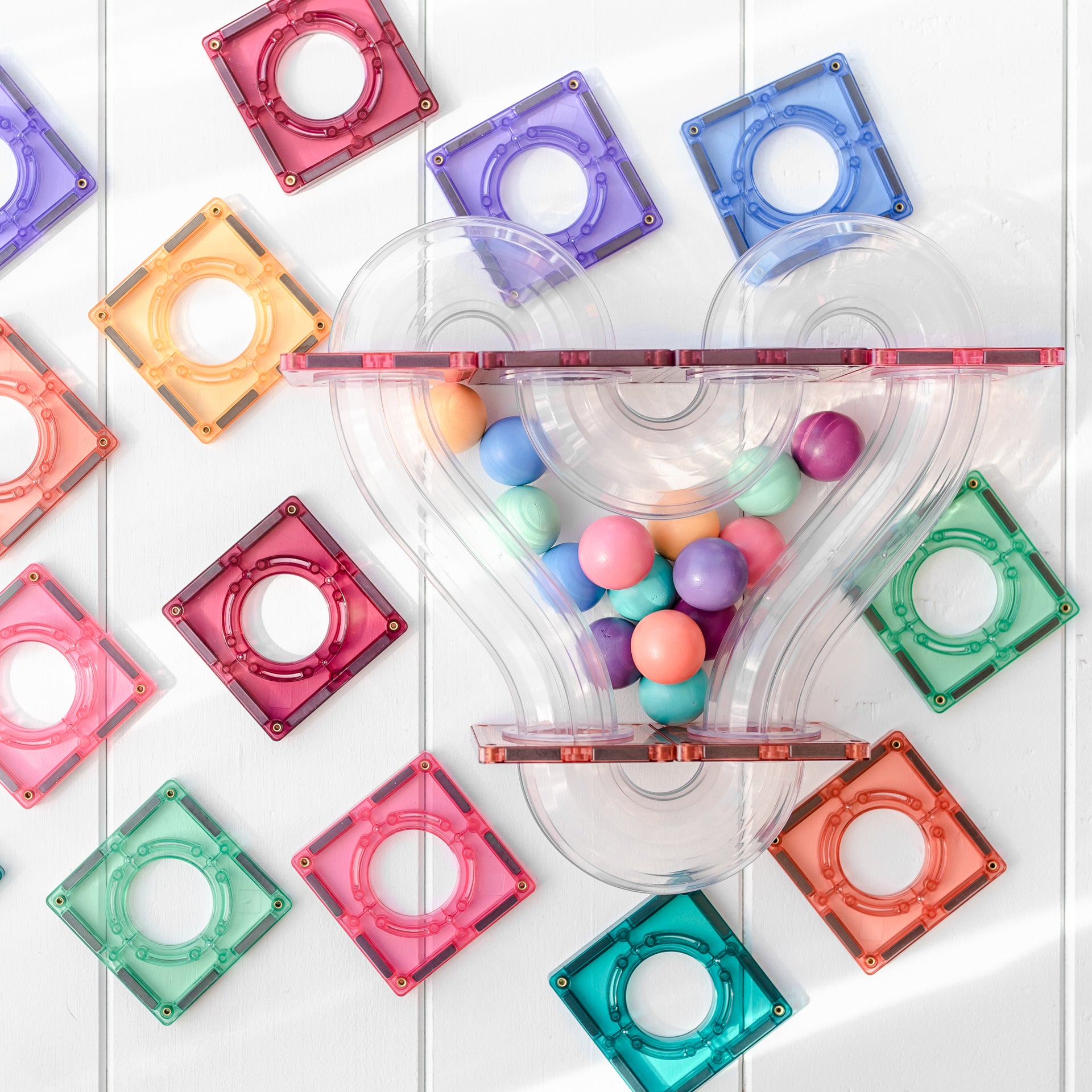 Connetix® Magnetne ploščice Pastel Ball Run Pack 106-delni Connetix