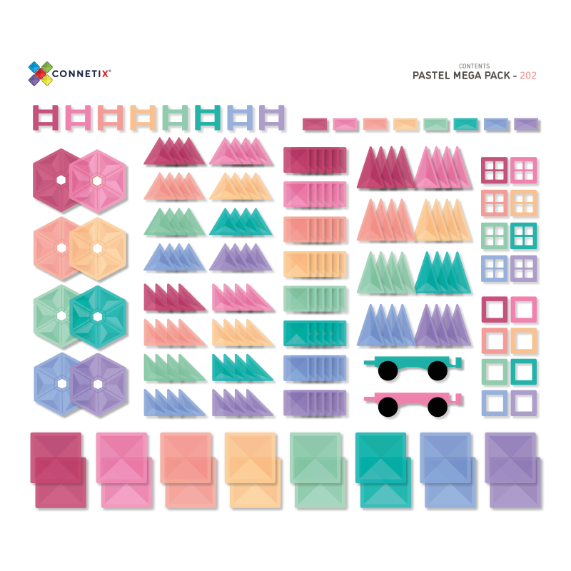 Connetix® Magnetne ploščice Pastel Mega Pack 202-delni Connetix