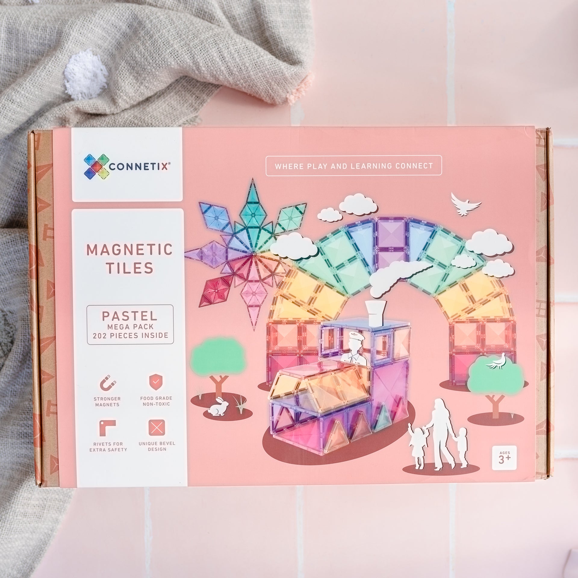 Connetix® Magnetne ploščice Pastel Mega Pack 202-delni Connetix