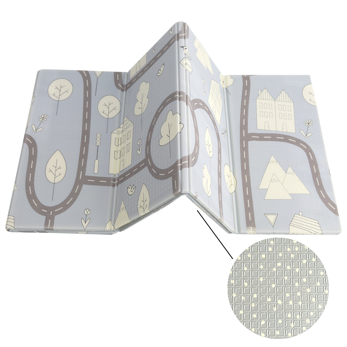 Evibell® Zložljiva igralna podloga 150x190 Dots/City Blue Evibell