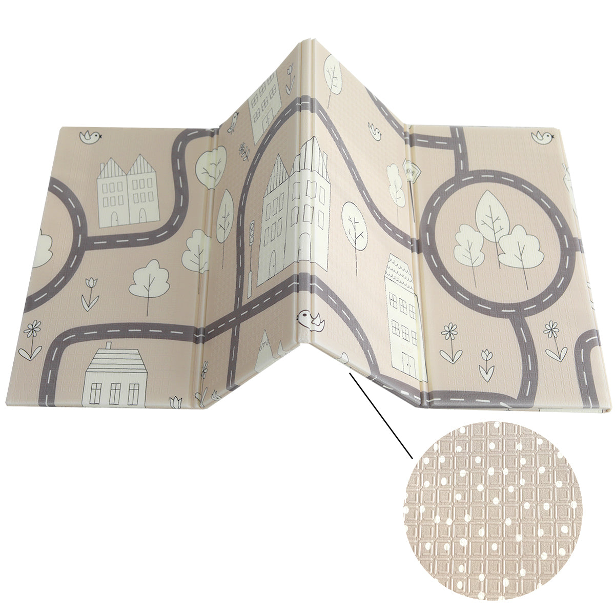 Evibell® Zložljiva igralna podloga 150x190 Dots/City Sand Evibell
