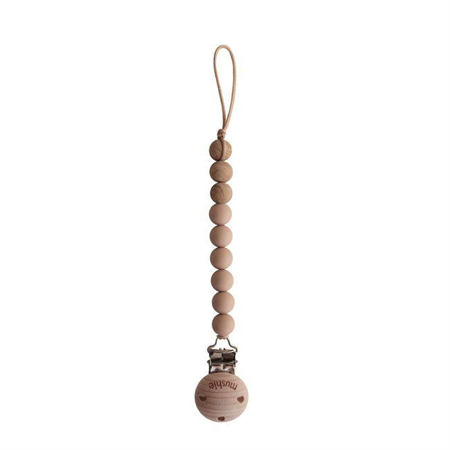 Mushie® Držalo za dudo EVA Pale Taupe Mushie