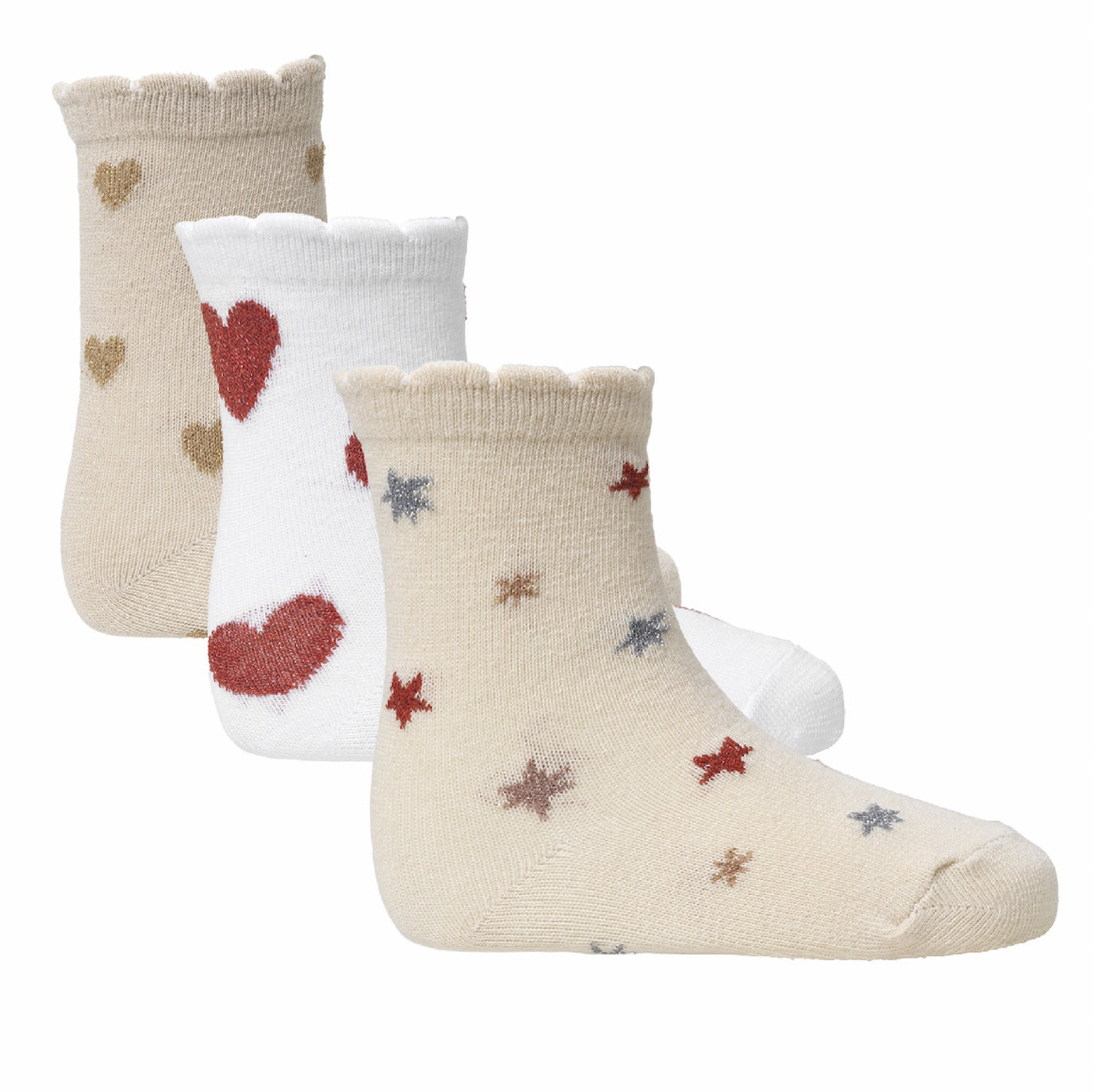 Konges Sløjd® Otroške nogavice 3 kosi Heart/Aisuru/Star (15-16) Konges Sløjd