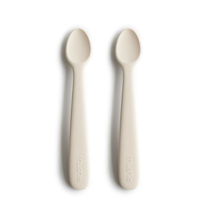 Mushie® Set dveh silikonskih žličk Ivory Mushie