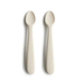 Mushie® Sada dvou silikonových lžiček Ivory/Sand