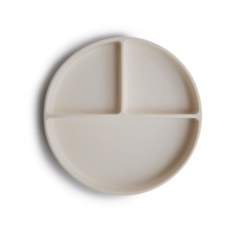 Mushie® Silikonski krožnik z vakumskim dnom Ivory Mushie