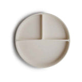 Mushie® Silikon-Trennteller mit Saugnapfboden Ivory/Sand