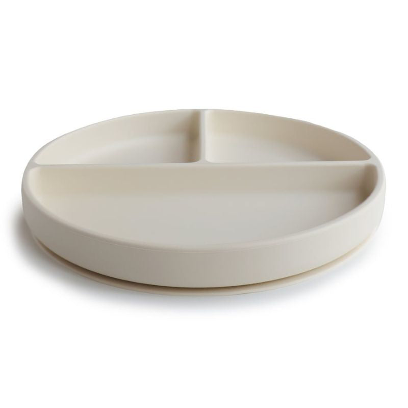 Mushie® Silikonski krožnik z vakumskim dnom Ivory Mushie