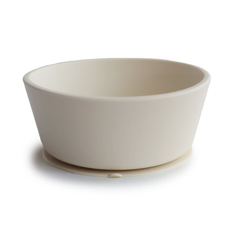 Mushie® Silikonska skledica z vakuumskim dnom Ivory Mushie