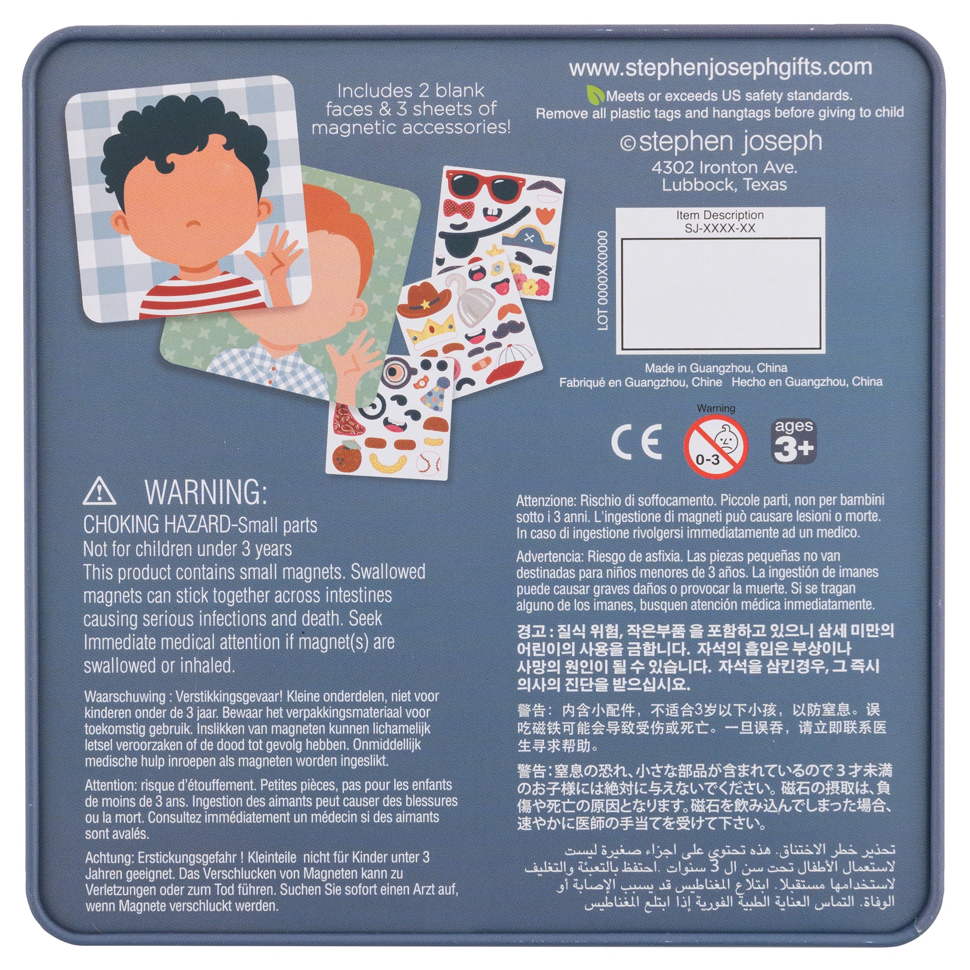 Stephen Joseph® Magnetki Funny Faces Boy Stephen Joseph