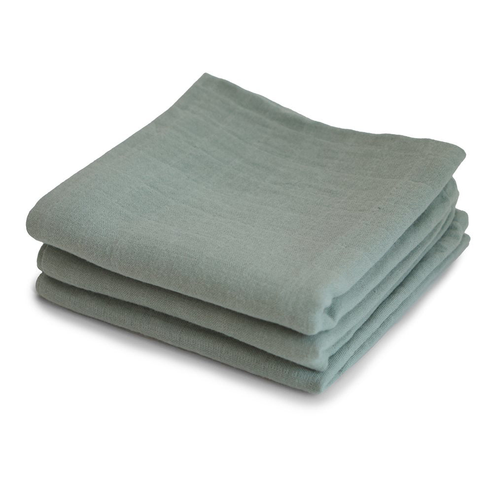 Mushie® Set treh tetra pleničk Sage 60x60 Mushie