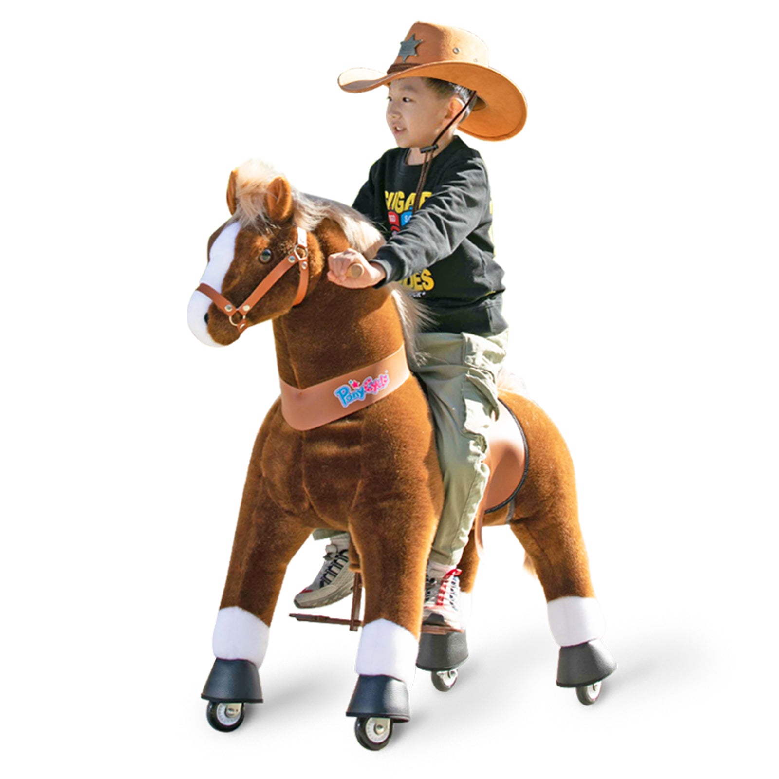 PonyCycle® Konjiček na kolesih - Brown with White Hoof (7+L) PonyCycle
